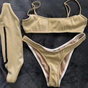 Triangl Mica gold sparkle bikini